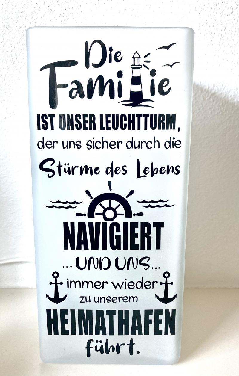 Tischlampe Die Familie ist unser Leuchtturm