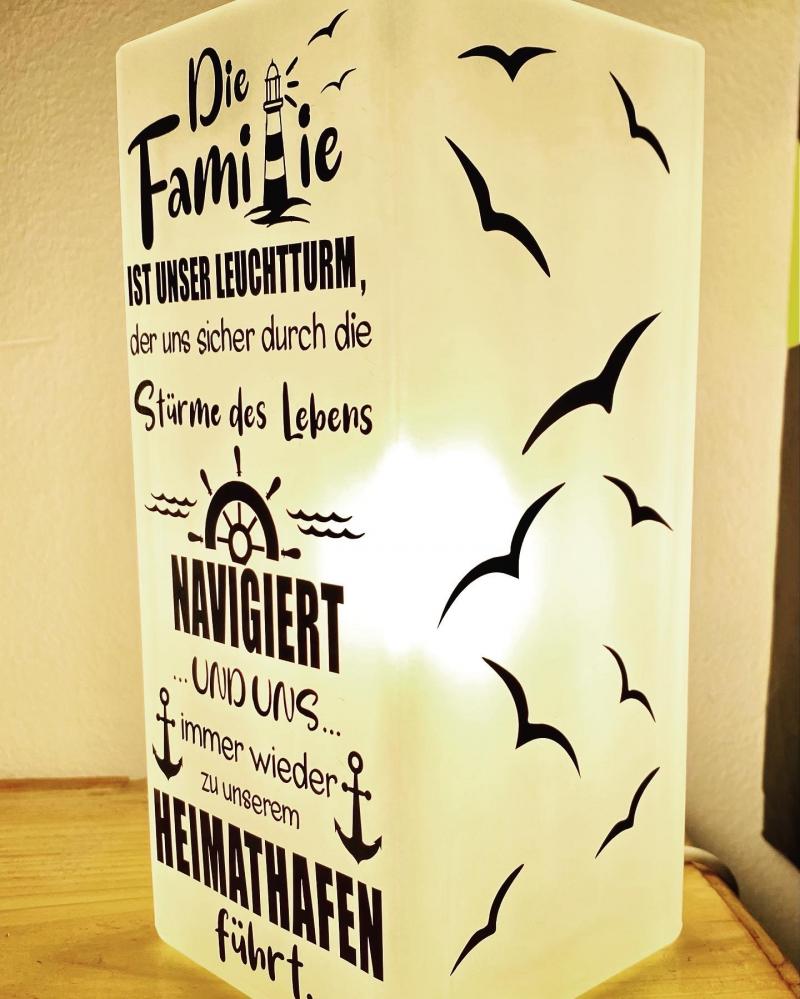 Tischlampe Die Familie ist unser Leuchtturm